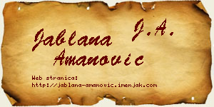 Jablana Amanović vizit kartica